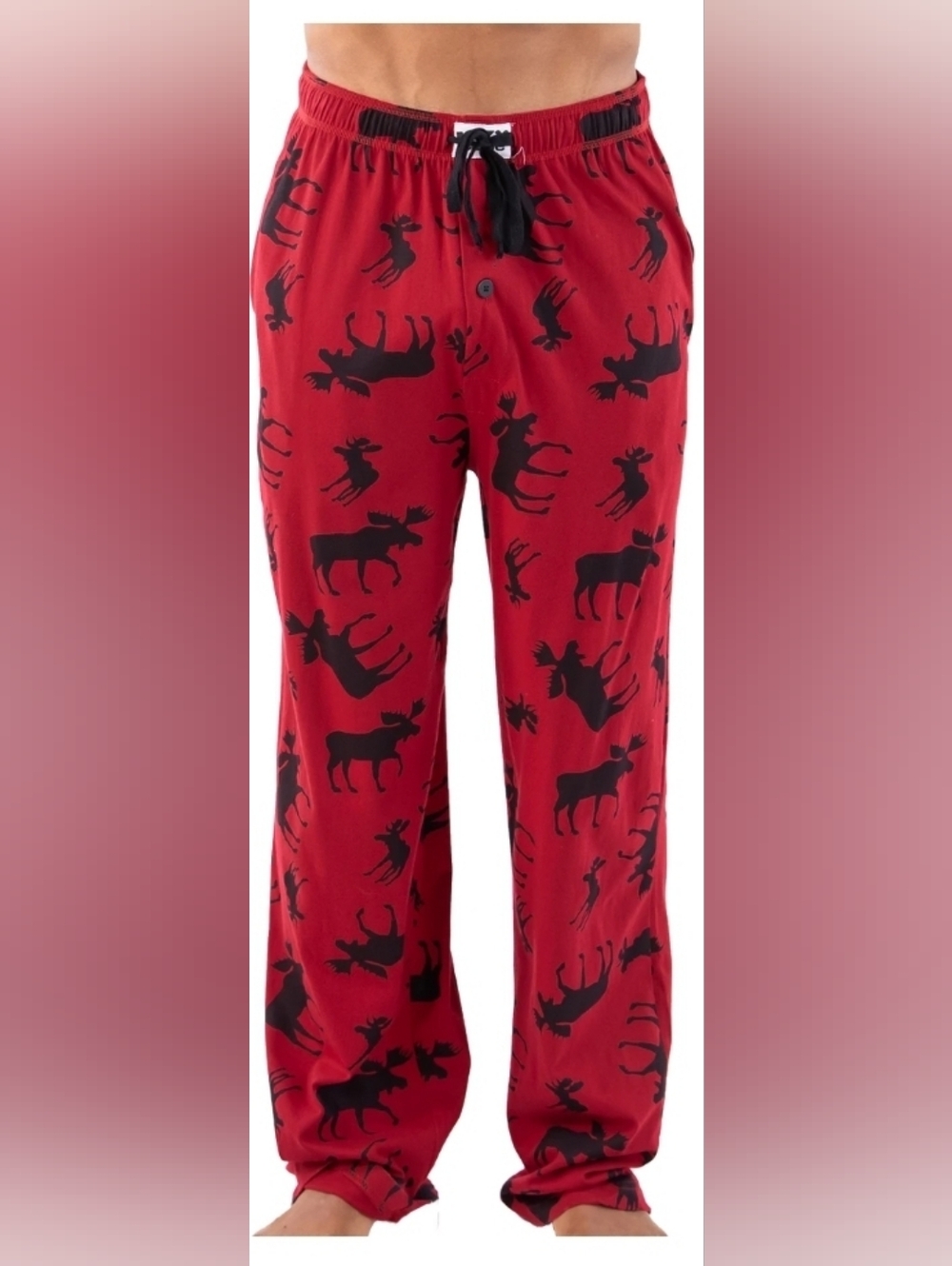 Mens LAZY ONE Novelty Red Classic Moose Pajama Pant